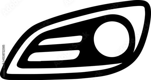 Car Headlight Icon – Vehicle Lighting System Vector

