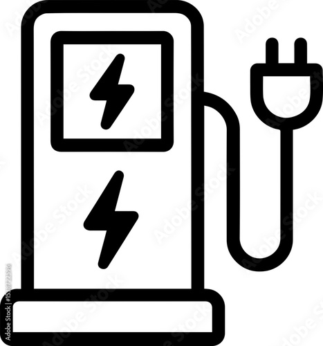 Electric Vehicle Charging Station Icon – EV Charger Vector