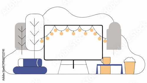 Outdoor Movie Night Setup