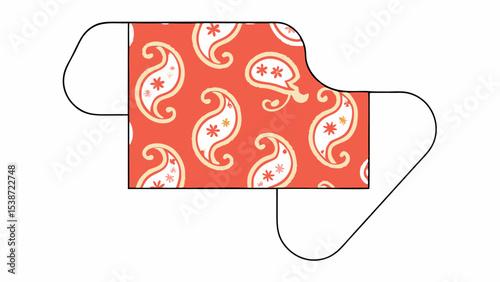 Coral Paisley Pattern Apron Mockup