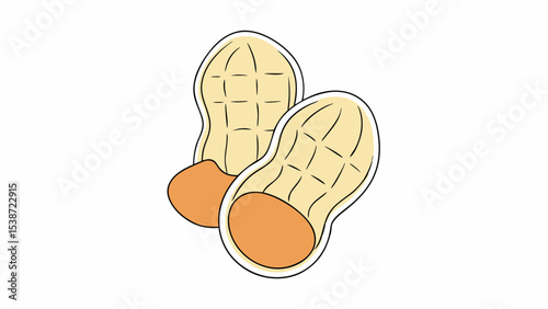 Cartoon Peanuts in Shells