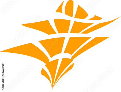 Orange World abstract concept design. retro futuristic design element. Vector de un mundo en concepto abstracto.