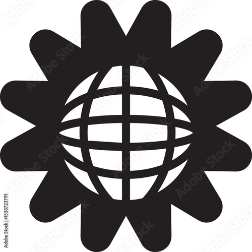 World abstract concept design. retro futuristic design element. Vector de un mundo en concepto abstracto.