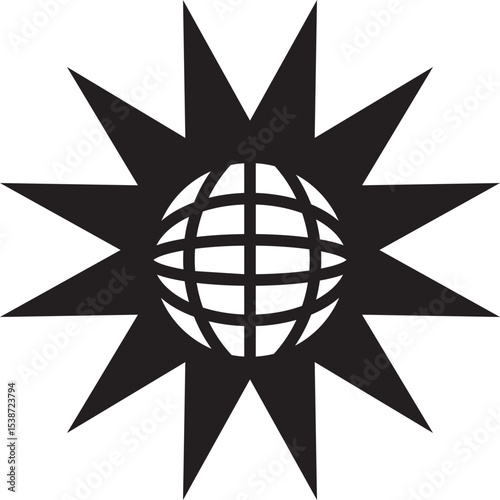 World abstract concept design. retro futuristic design element. Vector de un mundo en concepto abstracto.