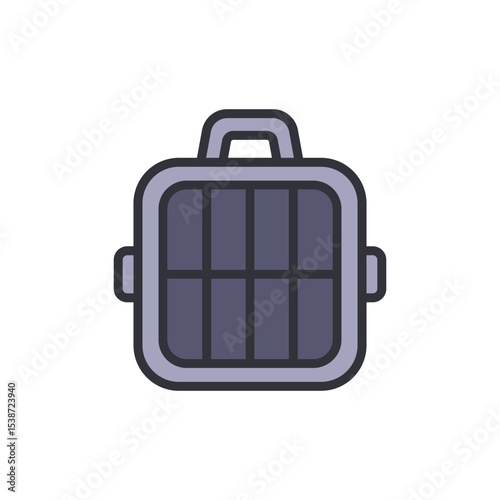 Isolated Pet Carrier Crate With Handle And Metal Grate Door
