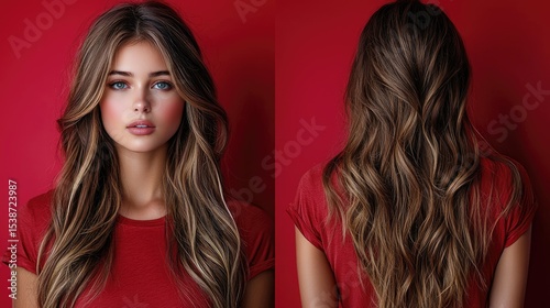 Attractive young woman with long, styled hair.