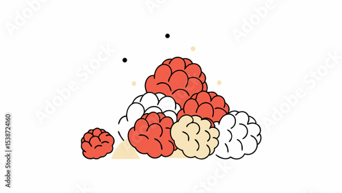 Pile of Raspberries Illustration