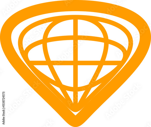 Orange World abstract concept design. retro futuristic design element. Vector de un mundo en concepto abstracto.