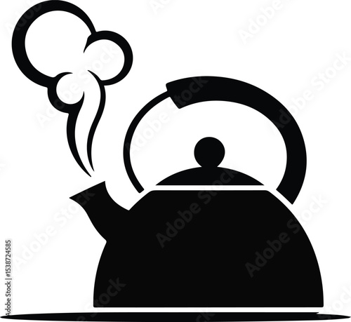 Steaming Kettle Silhouette