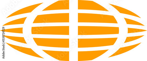 Orange World abstract concept design. retro futuristic design element. Vector de un mundo en concepto abstracto.