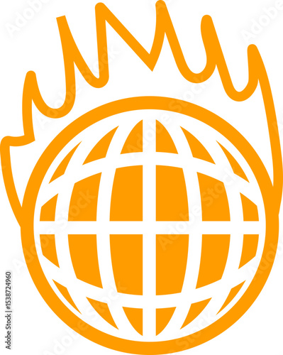 Orange World abstract concept design. retro futuristic design element. Vector de un mundo en concepto abstracto.