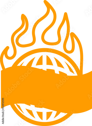 Orange World abstract concept design. retro futuristic design element. Vector de un mundo en concepto abstracto.