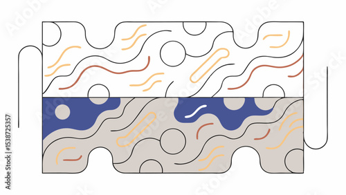 Abstract Modern Art Print with Organic Shapes and Pastel Colors
