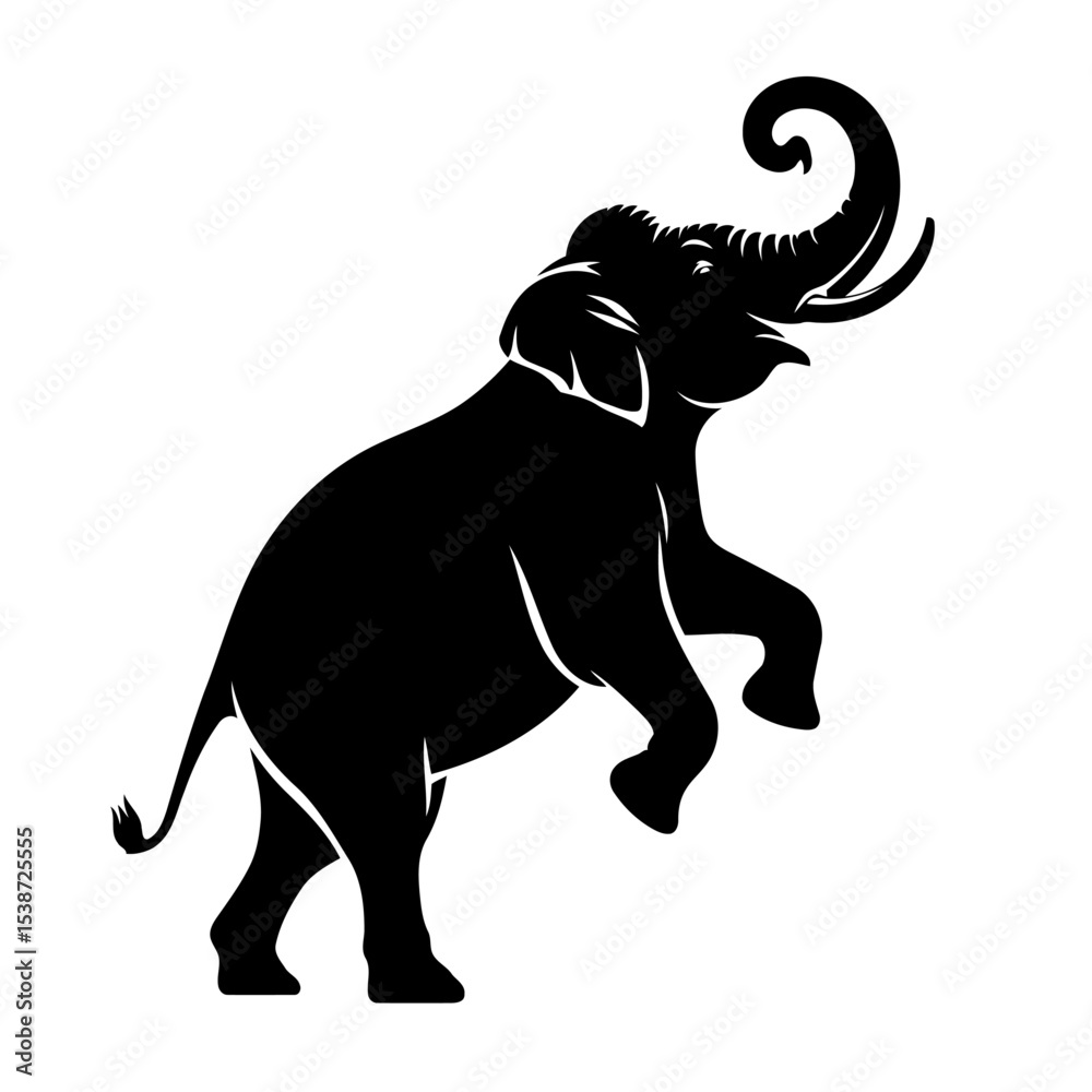 Fototapeta premium Elephant Silhouette Powerful Animal