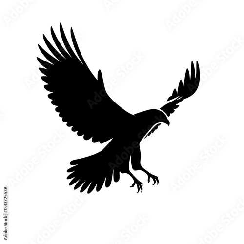 Eagle In Flight Silhouette Graphic