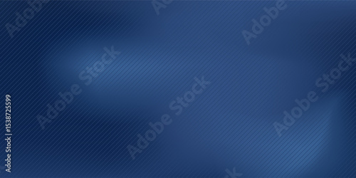 Navy blue abstract background with halftone wavy smooth pattern. Small spot light box. Curve line, cosmic galaxy space. Festive BG for social media, birthday party invitation