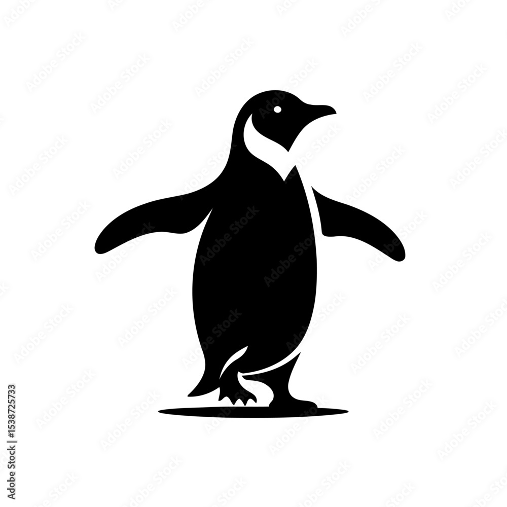 Fototapeta premium Penguin Silhouette Elegant Bird Vector Graphic