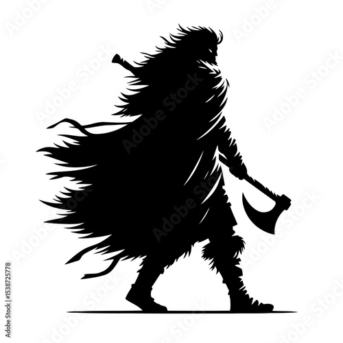 Viking Warrior Silhouette Powerful Medieval Fantasy