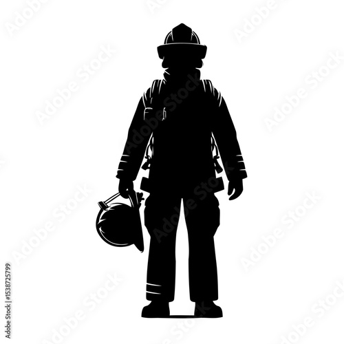 Firefighter Silhouette Courage Bravery And Service