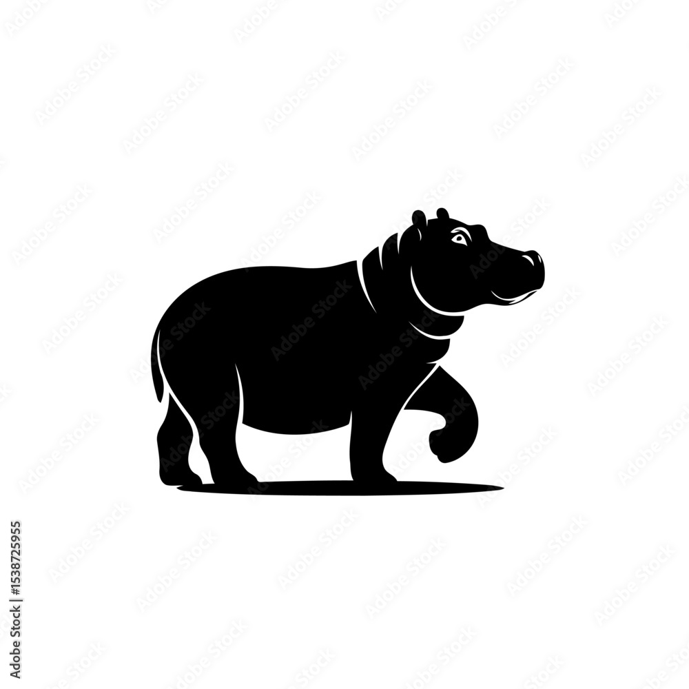 Fototapeta premium Hippopotamus Silhouette Stunning Vector Graphic