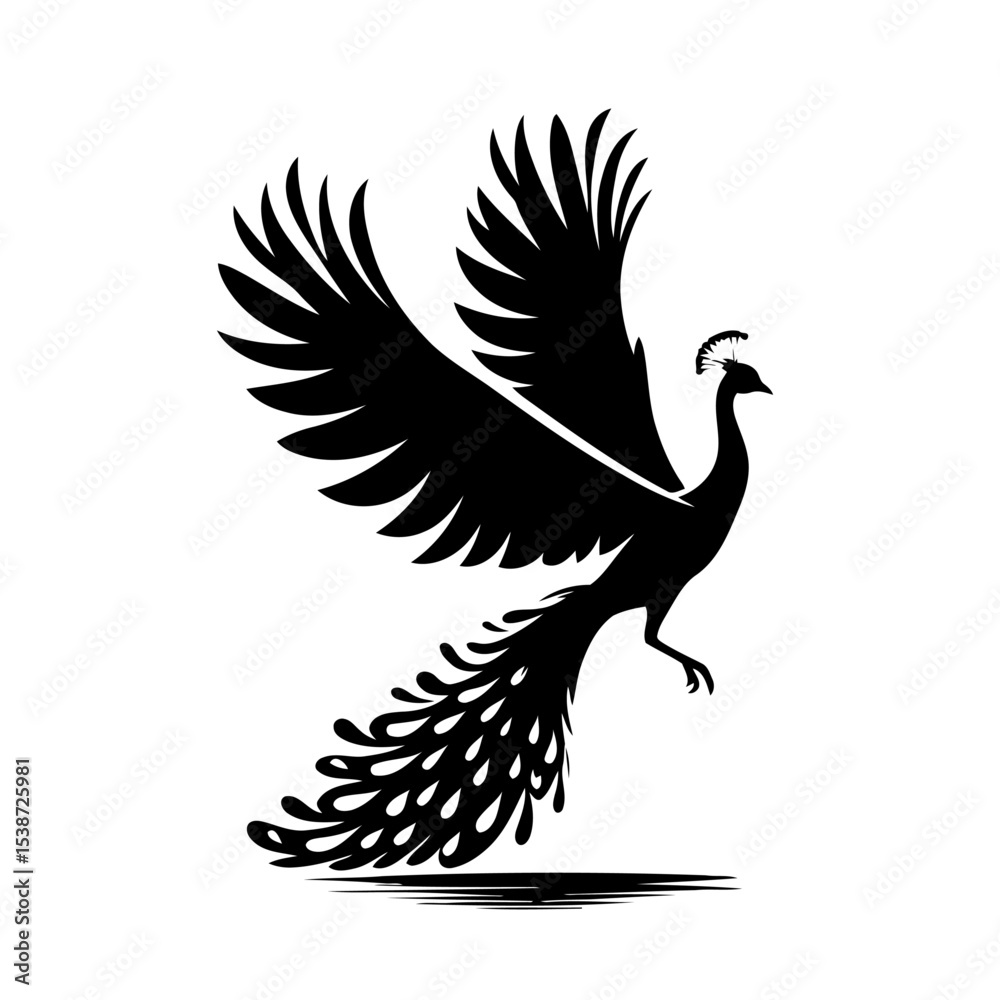 Obraz premium Peacock Silhouette Elegant Bird