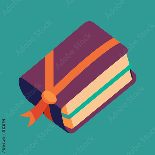 Gift Book with Wrapping Band and Bow in Minimal Vector Style