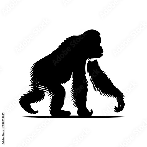 Gorilla Silhouette Powerful Vector Graphic
