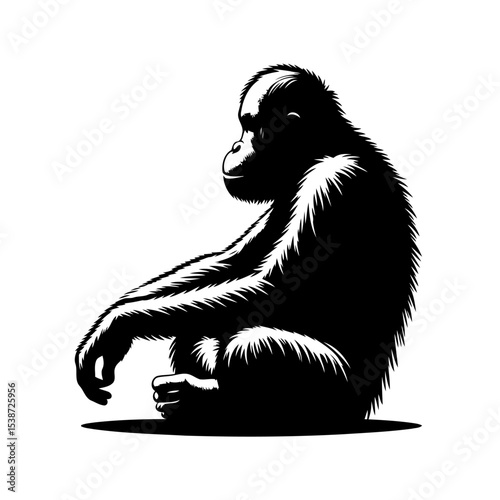 Gorilla Silhouette Of Powerful Ape