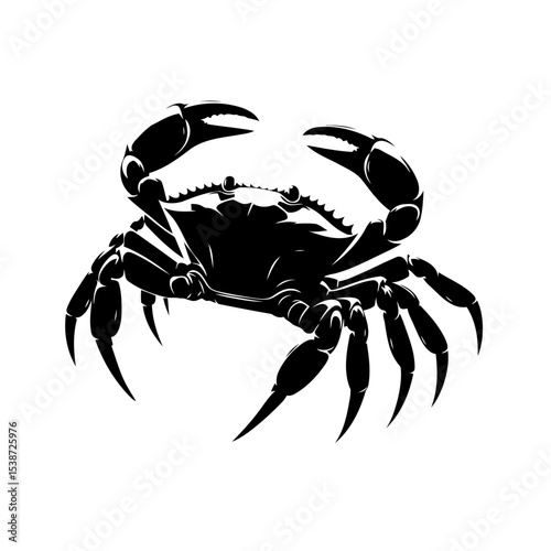 Powerful Crab Silhouette Vector Graphic