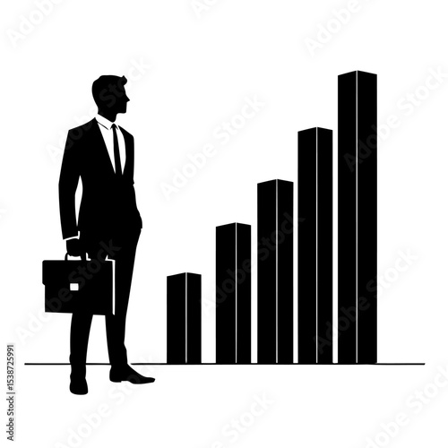 Businessman Silhouette Growth Success And Professional Achievement