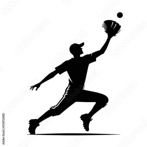 Dynamic Baseball Catcher Silhouette Action Sports And Competition