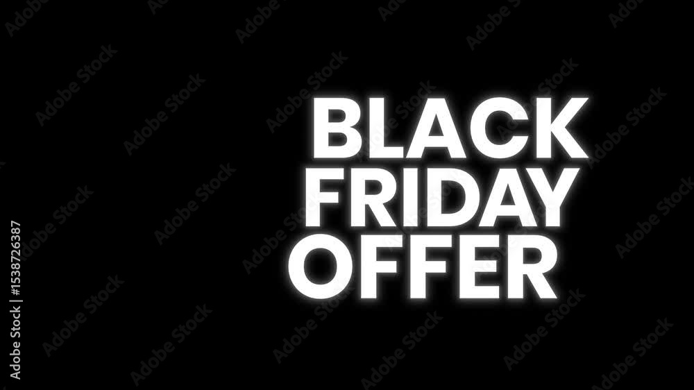 Black Friday offer text animation on a black background Black Friday offer text animation on a black background