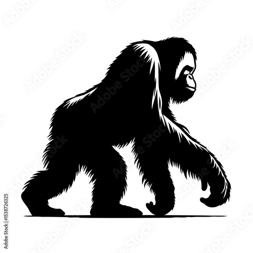 Orangutan Silhouette Powerful Vector