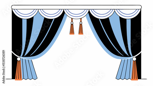 Elegant Stage Curtains with Tassels