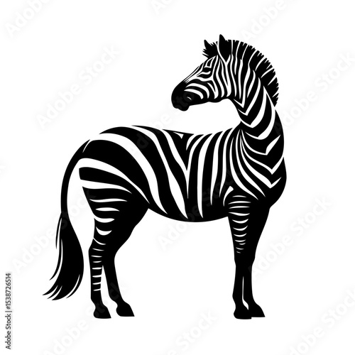 Striped Zebra African Icon In