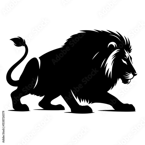 Lion Silhouette Powerful Strength And Royalty