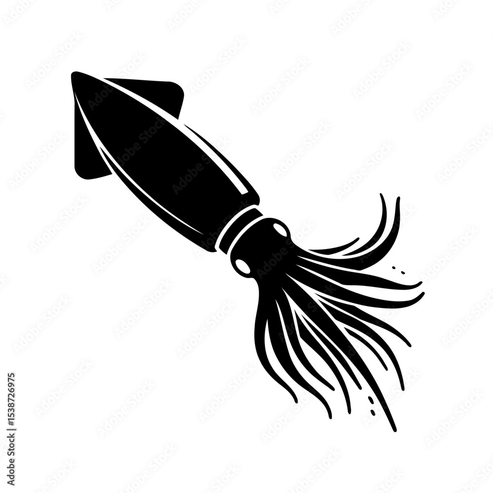 Obraz premium Squid Vector Of Ocean Cephalopod