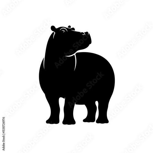 Hippopotamus Silhouette Vector Graphic