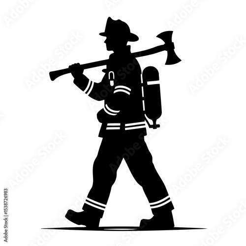 Firefighter Silhouette Courage And Service
