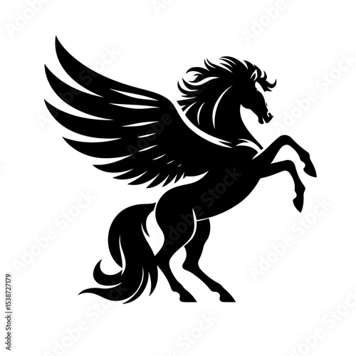 Pegasus Mythological Winged Horse In Elegant Silhouette