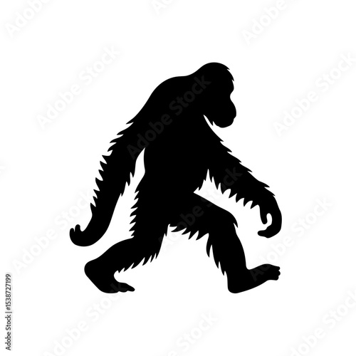 Ape Silhouette Powerful Primate In