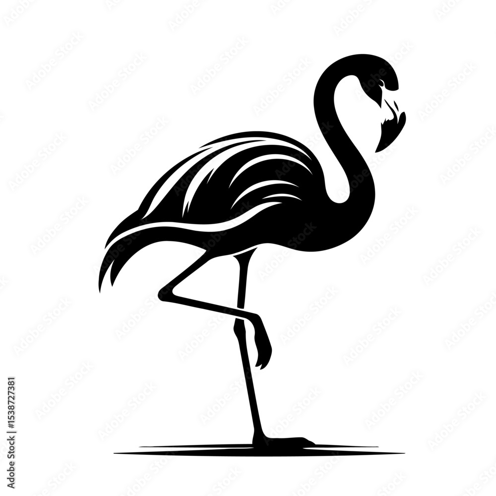 Fototapeta premium Elegant Flamingo Silhouette Bird Vector Graphic