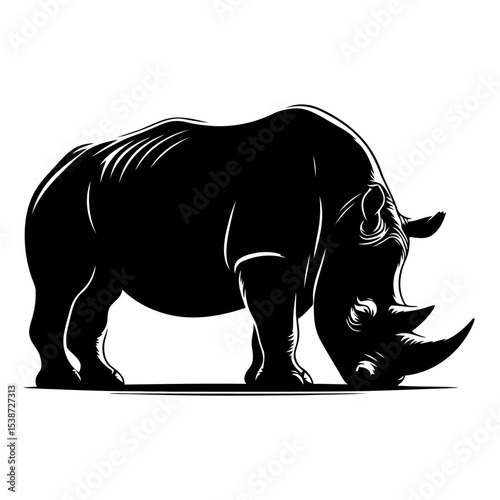 Rhino Silhouette Powerful African Wildlife