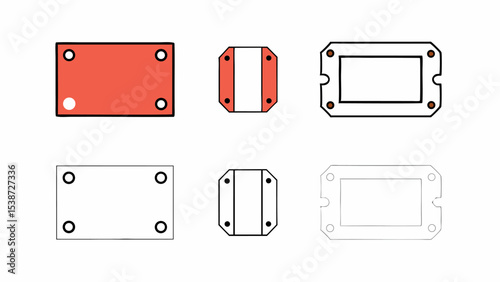 Template Set Rectangular and Octagonal Mounting Plates with Holes