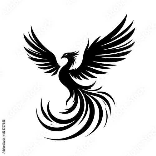 Phoenix Black Silhouette Bird Of Myth And Legend