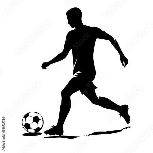 Dynamic Silhouette Of Soccer Player In Action Vector Graphic