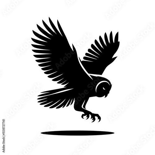 Owl In Flight Vector