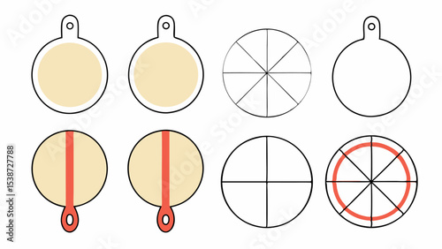 Pizza Slice Guide,  Cutting Guide,  Dividing Circle Template