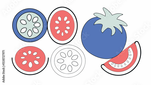 Colorful Flat Lay of Summer Fruits