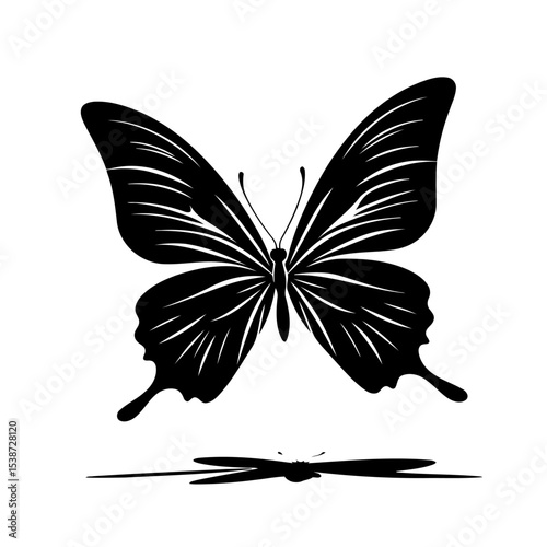 Elegant Black Butterfly Silhouette Transformation And Grace